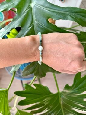 Green Aventurine - Hematite - Serpentine bracelet (one)